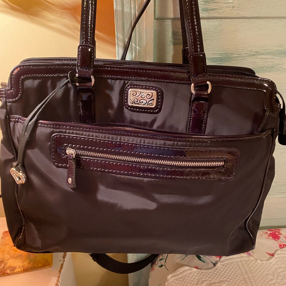 Brighton black Patent leather and nylon briefcase